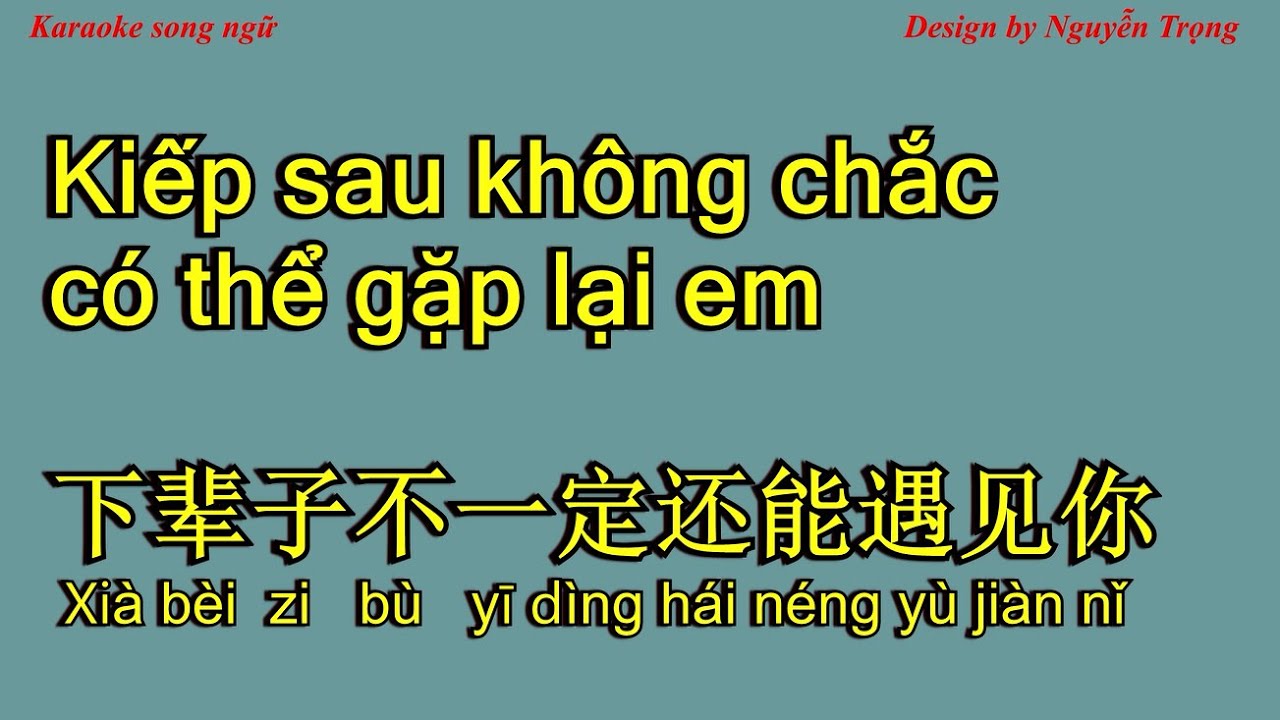 Karaoke - Kiếp sau không chắc có thể gặp lại em - 下辈子不一定还能遇见你 (伴奏) 陈雅森