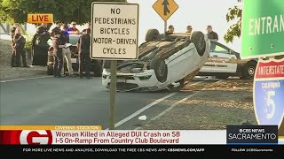 Passenger ejected, killed in crash off Stockton I-5 on-ramp; DUI suspect arrested