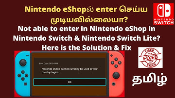 தமிழ் : FIX Error Code : 2813-0998 Nintendo eShop Cannot currently be used in your country / region