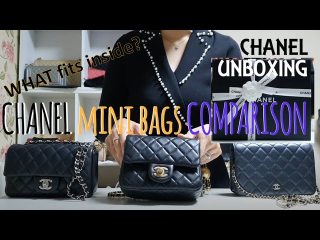 CHANEL  Unboxing 언박싱 & Mini Bags Review! Pearl Crush Square Mini 골드볼 vs  WOC vs. Rectangular Mini 