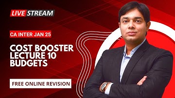 COST BOOSTER LECTURE 10 BUDGETS & BUDGETARY CONTROL