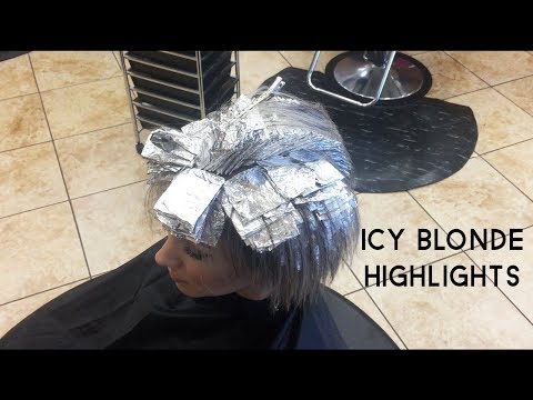 ICY BLONDE HIGHLIGHTS || Short Hair