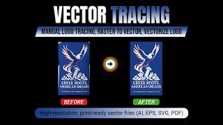 Manual Vector Tracing, Raster Image to Vector, Vectorize AI Logo, Logo Tracing