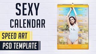 Sexy Calendar 2018 | Photoshop Speed Art | Monthly Calendar Design screenshot 5