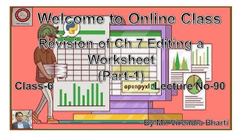 Revision of Ch 7 Editing a Worksheet (Part-1) Class 6 Lecture No-90