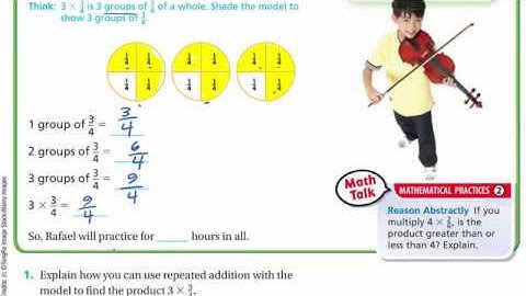 Go Math 4th grade Lesson 8.3 Multiply a Fraction by a Whole Number Using Models