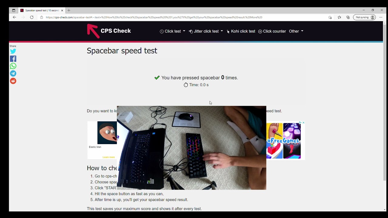 Spacebar Counter  Test Your Spacebar Clicking Speed