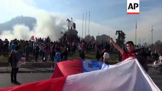 Chile fans don't let their team's defeat by the Netherlands dampen the party spirit Chile fans don't let their team's defeat by the Netherlands dampen the party spirit