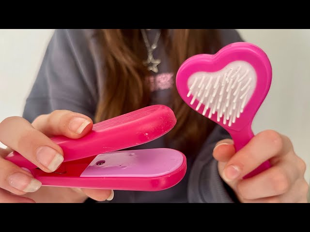 ASMR Doing your hair using kids toys | Hair straightening | Hair brushing | Camera Combing