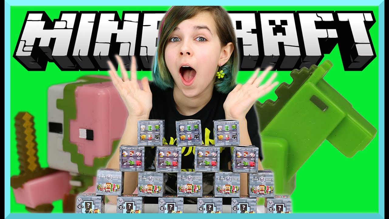 Minecraft Stone Series 2 Mini figures Surprise Blind Box Opening Part 1