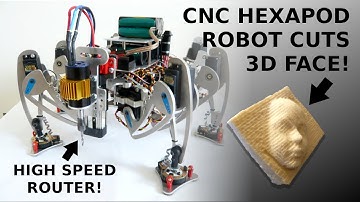Hexapod Robot CNC Router - Cutting 3D face (Turn Down Sound!)
