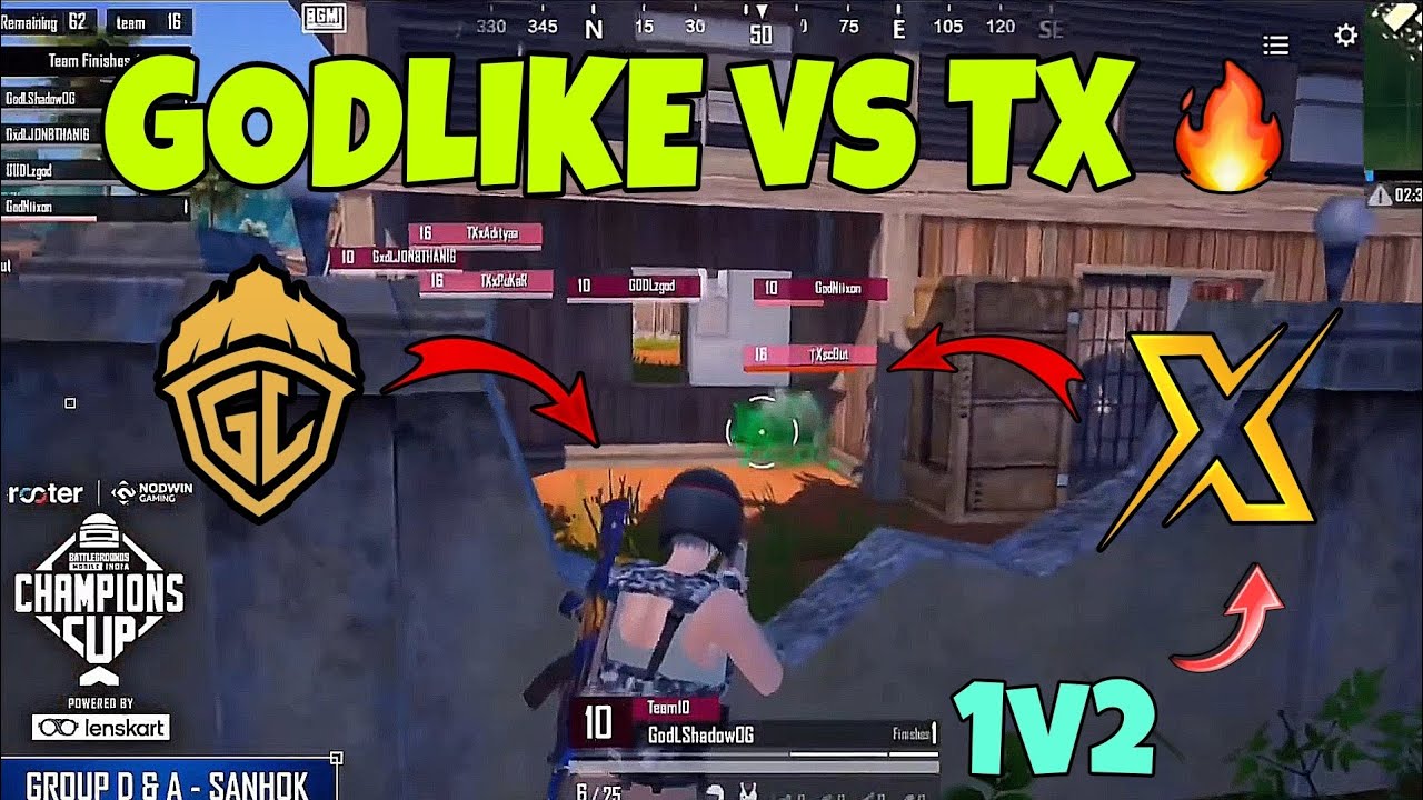 TEAM GODLIKE vs TX FULL 4v4 FIGHT 🔥🚀 SHADOW 1v2 TX 🔥 