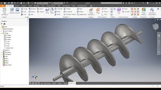Endless Screw Drawing with AutoCAD Inventor, Conveyor Endless Screw Type (UNISA - EMO1601)