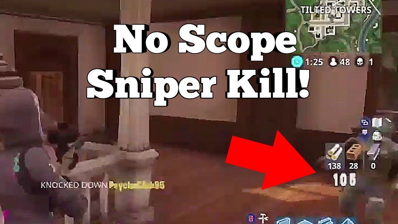 No Scope sniper kill on FORTNITE Battle Royale - YouTube