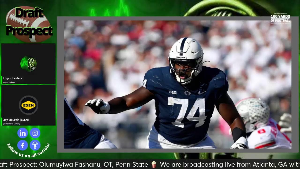 🏈 2025 NFL Draft Prospect Olumuyiwa Fashanu, OT, Penn State YouTube