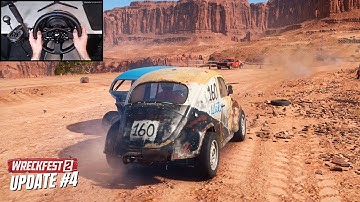 Wreckfest 2 - Content Update #4 | Buggy + Crash Canyon 2.0 (Steering Wheel Gameplay)