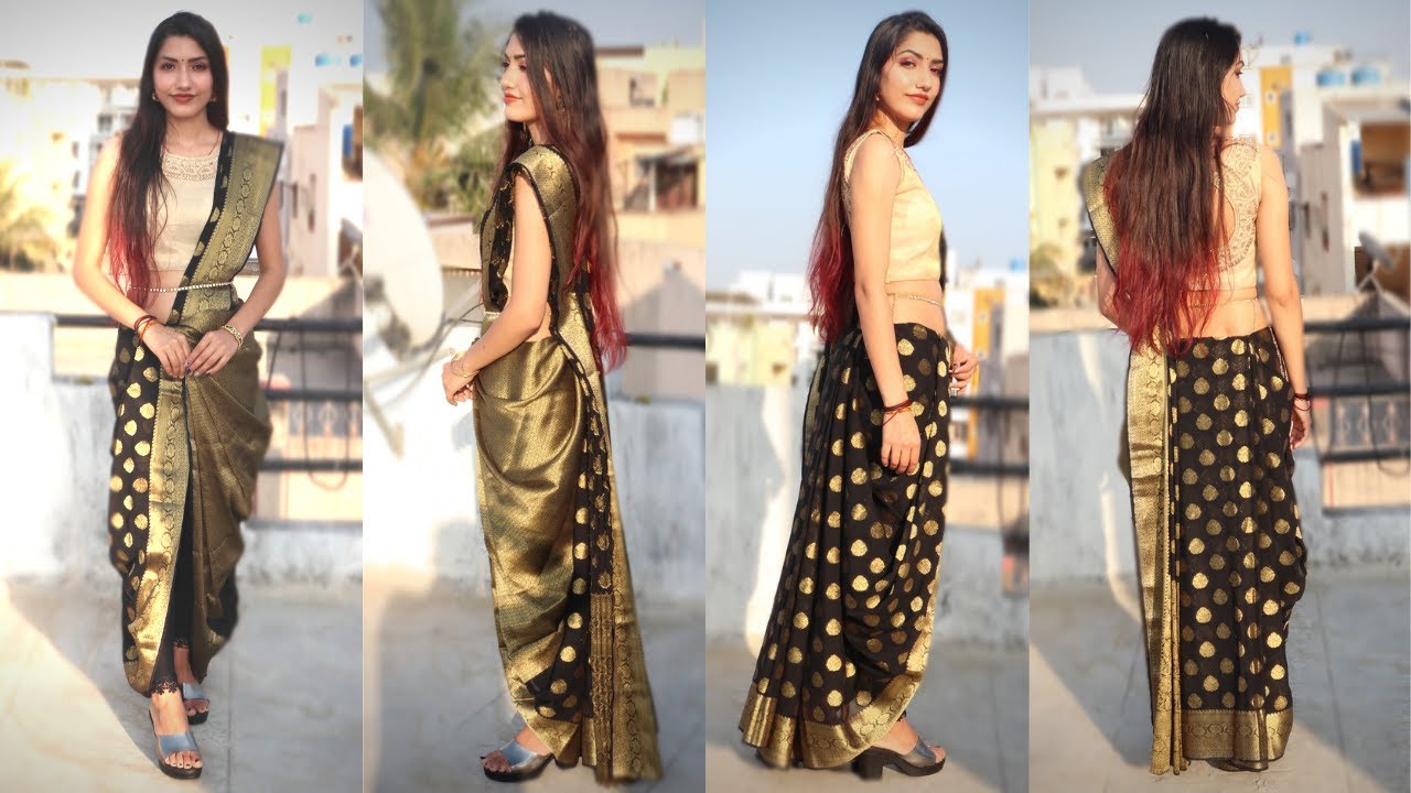 Saree On Jeans | Saree draping styles, Style, Saree