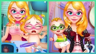 Superhero Mommy's New Baby Care - Superhero Mommy giving birth  game - Gameplay screenshot 1