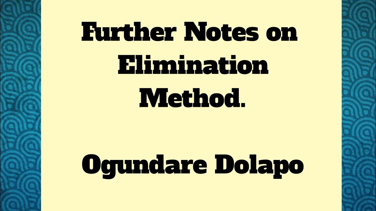  Elimination method of simultaneous equation in scattered form 
