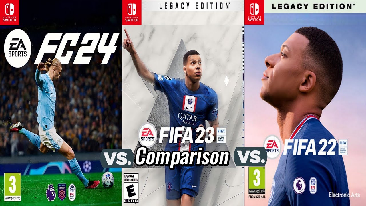 EA FC 24 Vs FIFA 23 VS FIFA 22 Nintendo Switch - Comparison 