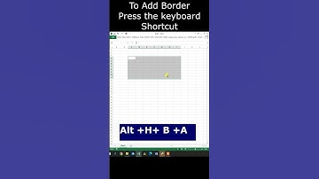 Keyboard Shortcut Series -How to Add and remove border in excel. #shorts #shortvideo #excel #tips