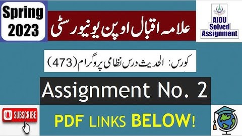 ⏩ AIOU Code 473 Solved Assignment No.2 Spring 2023 || Subject: Hadith || Level: BA/B.Com