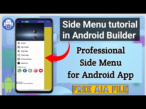Make a Professional Sidebar in Android Builder. Android app development tutorial free.