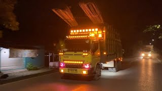 PESONA MALAM TRUK LINTAS KALIMANTAN FULL LAMPU TEMBAK