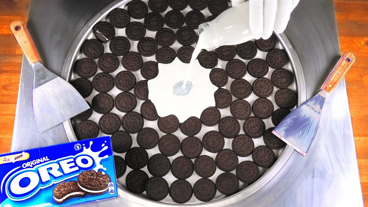 Download Massive OREO Ice Cream Rolls | how to make rolled fried Ice Cream with lots of Oreo Cookies | ASMR