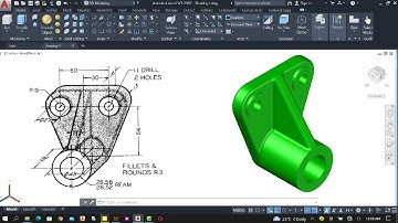 Autocad 3D Tutorial | 15 Minutes To  Model a 3D Feed Rod Bearing on AutoCAD 3D Step by Step.