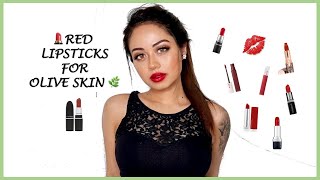 My Top Best Red Lipsticks for Olive Skin & Medium/ Yellow/ Tan Skin Tones (Lipstick Shades)