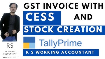 Tax Invoice With Cess In Tally Prime | Stock Item Creation With Cess In Tally Prime | GST Invoice