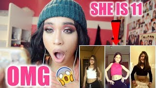 Reacting To 11 years old Roselie Arritola Belly dance musical.ly