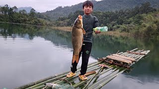 FULL VIDEO: 33 days living in the forest to build bamboo houses and set a fish trap orphan boy Khai