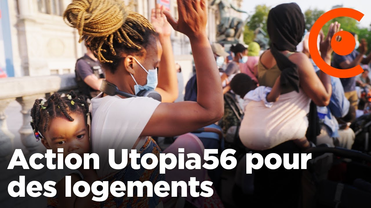 300 familles et enfants demandent un hébergement devant l'Hotel de Ville : Utopia installe un camp