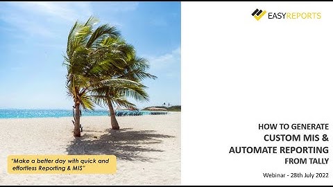 EasyReports - How to Generate Custom MIS & Automate Reporting from Tally