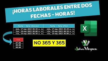 HORAS LABORALES entre dos FECHAS y HORAS en Excel