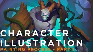 Character Illustration Painting Process - Golem Part 1