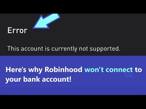 Why won't Robinhood connect to your bank account? Here's the main reason why it's so!