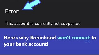 Why won't Robinhood connect to your bank account? Here's the main reason why it's so!
