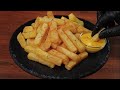 Crispy french fries at home  with cheese sauce