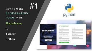 How to make Registration form with database in Python Tkinter #Part1 #Hindi #Python #Database