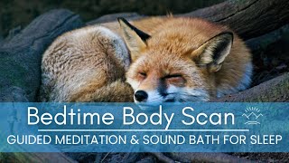 Relax Completely & Sleep Deeply | Guided Body Scan Mediation & Sound Bath for Sleep | Black Screen