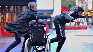 STEALING PHONES Using A WHEELCHAIR!