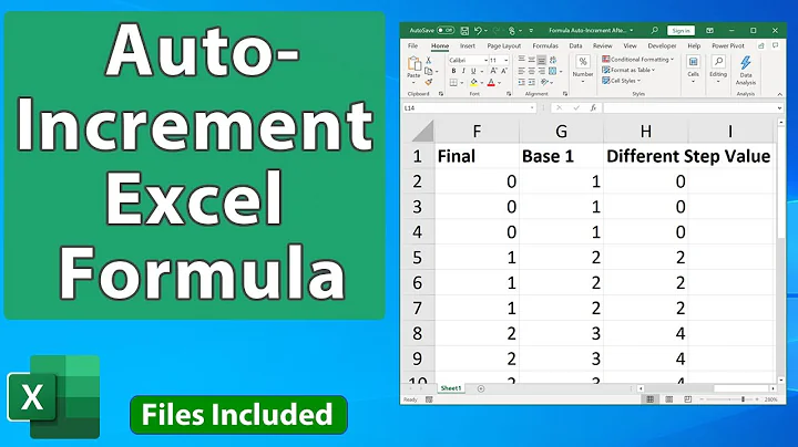 Auto Increment Excel Formula After So Many Rows - Excel Quickie 76