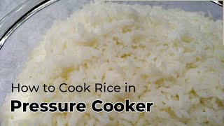 How to cook rice in pressure cooker | Plain rice cooking | Today's Cooking Channel