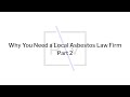 In addition to having vast experience and knowledge about all the local job sites and how local trades were exposed to asbestos, because we're local we can spend the necessary...