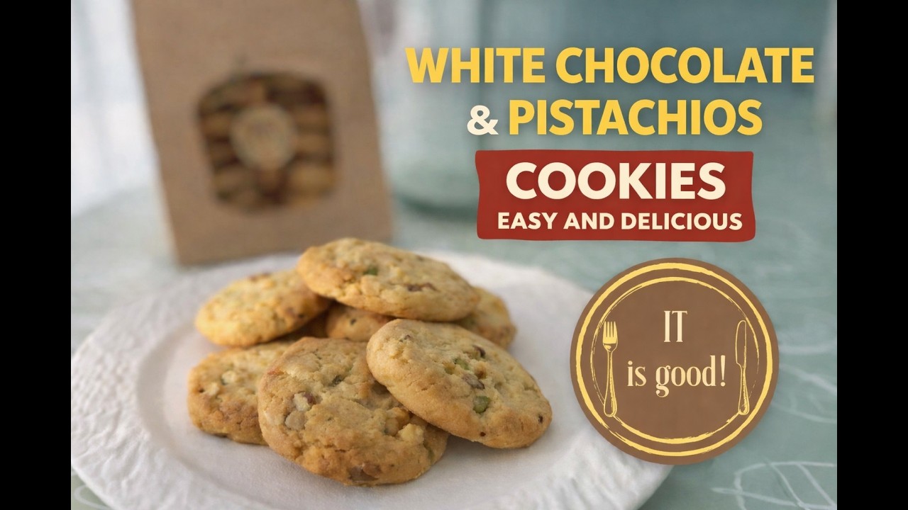 White chocolate and Pistachios Cookies
