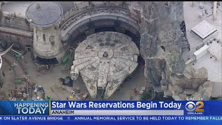 Star wars fans who want to see disneyland's newest land first can
start reserving their spots today. tina patel reports.