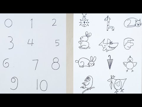 How To Draw Pictures Using Numbers // Simple Drawing Ideas For Beginners